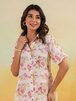 Thumbnail for Janasya Light Cotton Floral A-Line Dress
