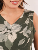 Thumbnail for Janasya Dark Cotton Floral Tiered Dress