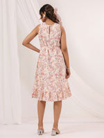 Thumbnail for Janasya Light Cotton Floral A-Line Dress