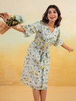 Thumbnail for Janasya Light Cotton Floral A-Line Dress