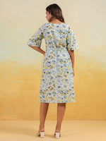 Thumbnail for Janasya Light Cotton Floral A-Line Dress