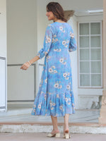 Thumbnail for Janasya Light Georgette Floral A-Line Dress