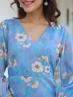 Thumbnail for Janasya Light Georgette Floral A-Line Dress
