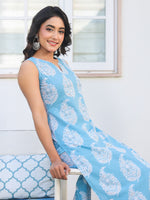 Thumbnail for Janasya Light Cotton Ethnic Motifs Straight Kurta Set