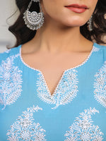 Thumbnail for Janasya Light Cotton Ethnic Motifs Straight Kurta Set