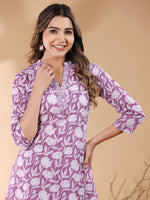 Thumbnail for Janasya Light Cotton Floral Straight Kurta Set