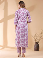 Thumbnail for Janasya Light Cotton Floral Straight Kurta Set
