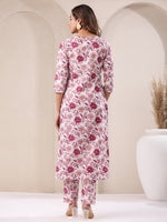 Thumbnail for Janasya Light Cotton Floral Straight Kurta Set