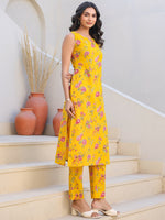 Thumbnail for Janasya Bright Cotton Floral Straight Kurta Set