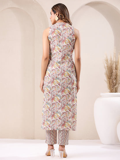 Janasya Light Cotton Floral Straight Kurta Set - Distacart