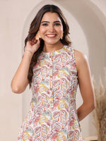 Thumbnail for Janasya Light Cotton Floral Straight Kurta Set