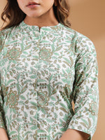 Thumbnail for Janasya Light Cotton Floral Straight Kurta Set