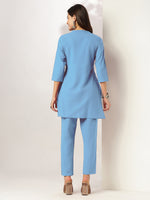 Thumbnail for Janasya Light Cotton Solid A-Line Top & Bottom Set