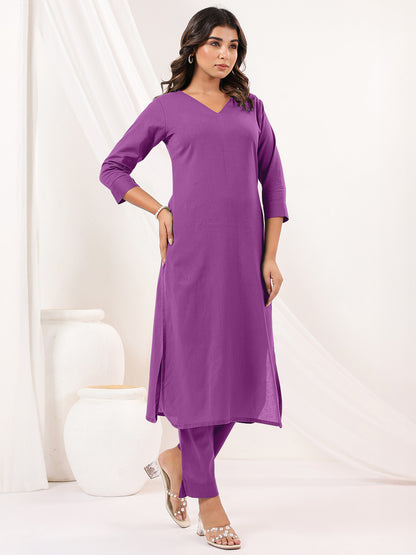 Janasya Light Cotton Solid Straight Kurta Set - Distacart