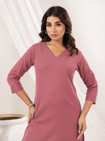 Thumbnail for Janasya Light Cotton Solid Straight Kurta Set