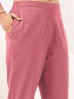 Thumbnail for Janasya Light Cotton Solid Straight Kurta Set