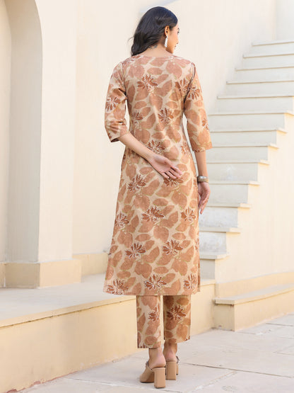 Janasya Light Cotton Floral Straight Kurta Set - Distacart