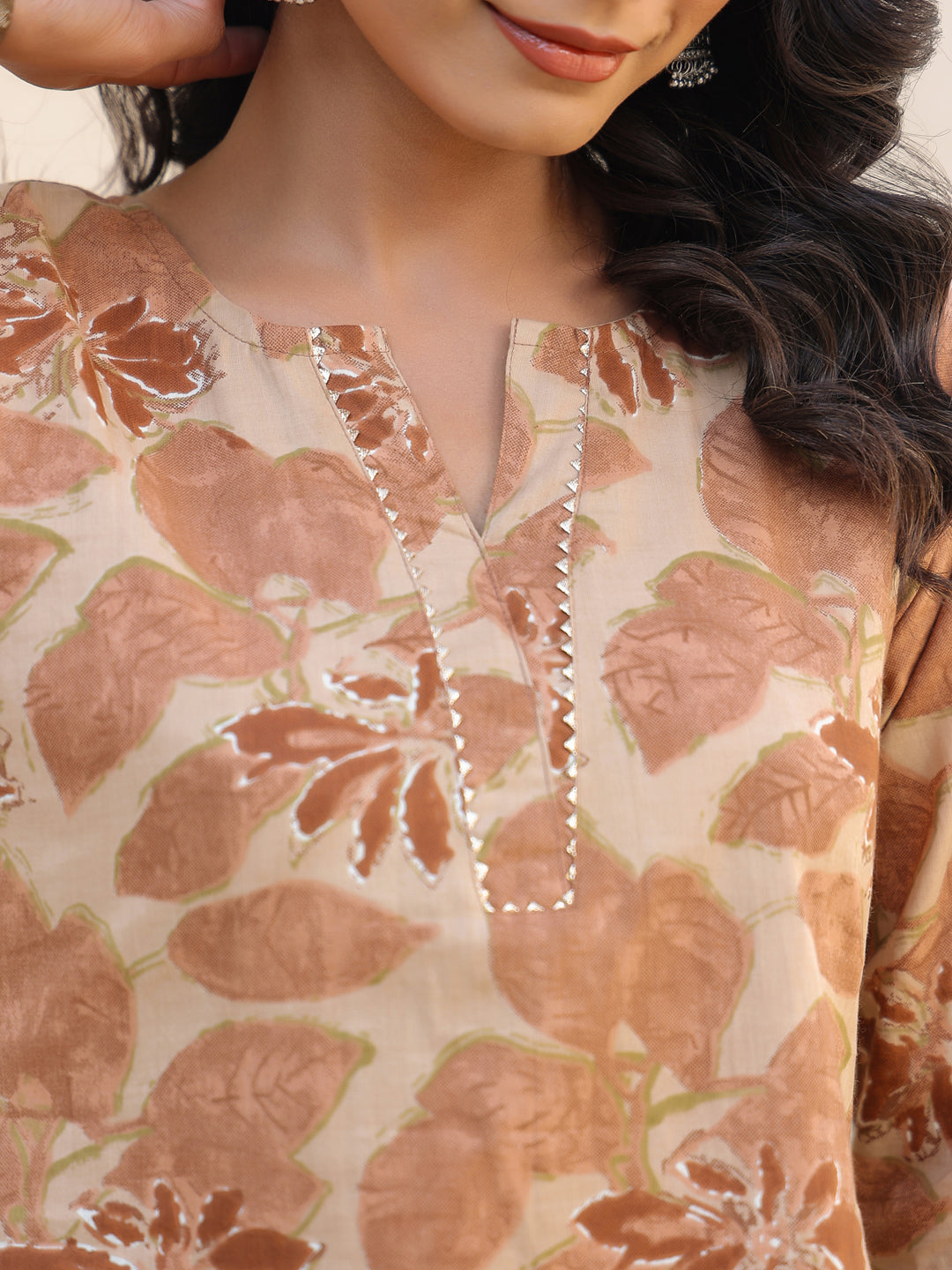 Janasya Light Cotton Floral Straight Kurta Set - Distacart