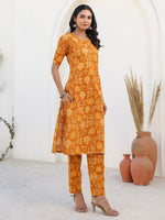 Thumbnail for Janasya Bright Cotton Floral Straight Kurta Set
