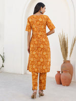 Thumbnail for Janasya Bright Cotton Floral Straight Kurta Set