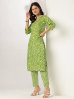 Thumbnail for Janasya Bright Cotton Floral Straight Kurta Set
