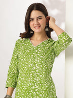 Thumbnail for Janasya Bright Cotton Floral Straight Kurta Set