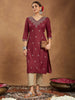 Janasya Dark Rayon Embroidered Straight Kurta - Distacart