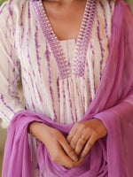 Thumbnail for Janasya Light Cotton Tie & dye A-Line Kurta Set