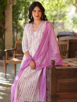 Thumbnail for Janasya Light Cotton Tie & dye A-Line Kurta Set