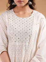 Thumbnail for Janasya Light Cotton Ethnic Motifs Anarkali Kurta Set