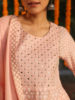 Thumbnail for Janasya Light Cotton Ethnic Motifs Anarkali Kurta Set