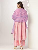 Thumbnail for Janasya Light Georgette Embroidered A-Line Kurta Set