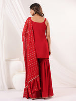 Thumbnail for Janasya Dark Rayon Solid Straight Kurta Set