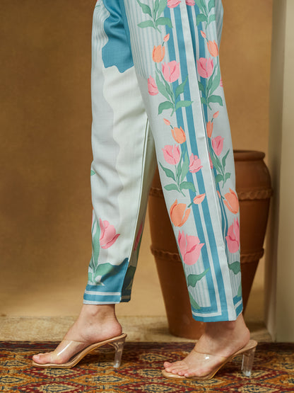Janasya Multi Straight Cotton Blend Kurta,Bottom & Dupatta - Dista