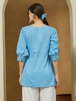 Thumbnail for Janasya Light Cotton Embroidered Straight Tunic
