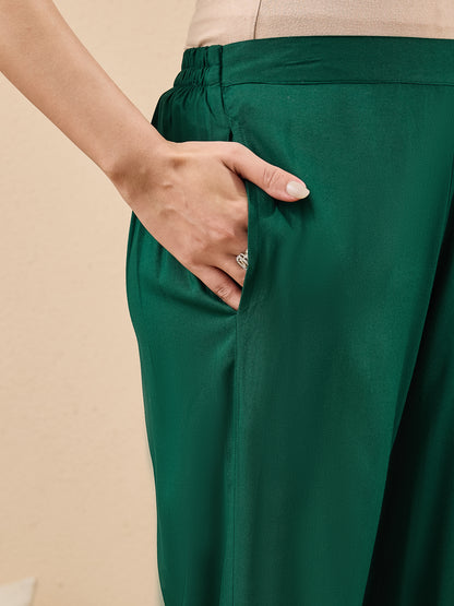 Janasya Green Straight Rayon Co-Ords - Dista