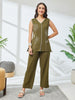 Janasya Olive Straight Cotton Co-Ords - Dista