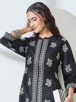 Thumbnail for Janasya Black Straight Chanderi Co-Ords - Dista