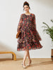 Janasya Black A-Line Georgette Dress - Dista
