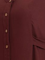 Thumbnail for Janasya Brown A-Line Rayon Dress - Dista