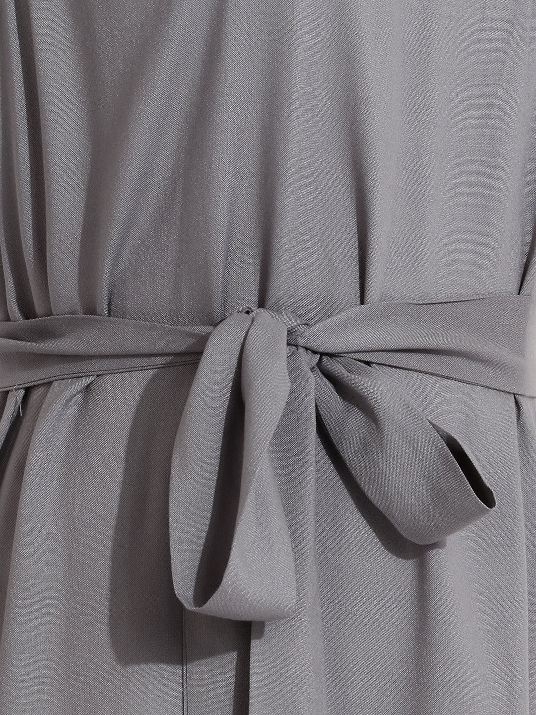 Janasya Grey Fit & Flare Rayon Dress - Dista