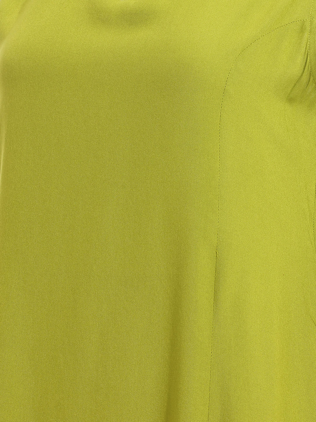 Janasya Lime Green A-Line Rayon Dress - Dista