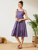 Janasya Lavender Tiered Cotton Dress - Dista