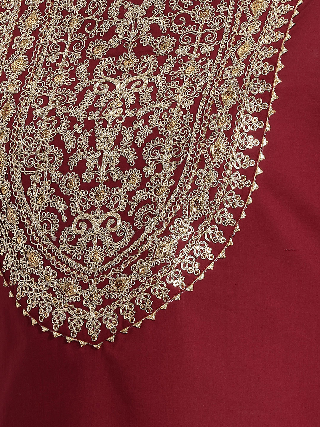 Janasya Maroon Straight Cotton Kurta & Bottom - Dista