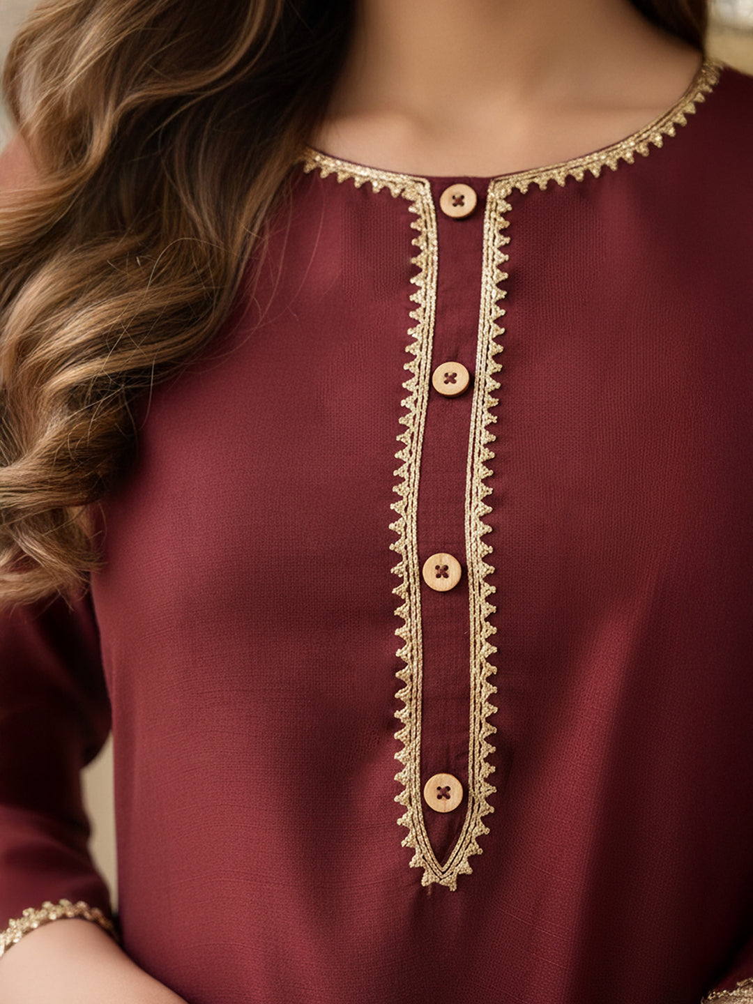 Janasya Brown Straight Silk Blend Kurta & Bottom - Dista