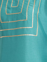 Thumbnail for Janasya Aqua Straight Silk Blend Kurta - Dista