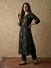 Janasya Black Straight Silk Blend Kurta - Dista