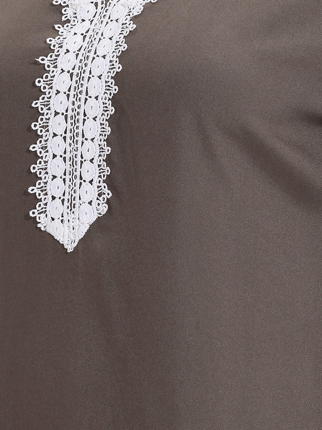 Janasya Grey Straight Rayon Kurta - Dista