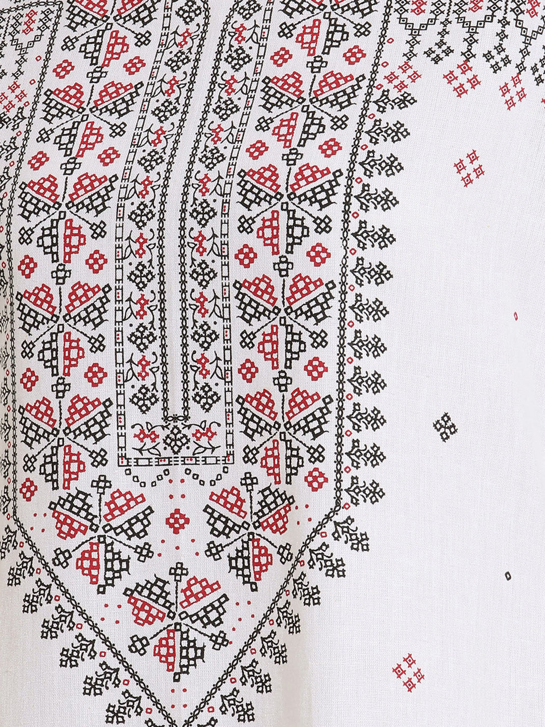 Janasya White Straight Cotton Kurta - Dista