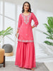 Janasya Pink Straight Georgette Kurta & Bottom - Dista